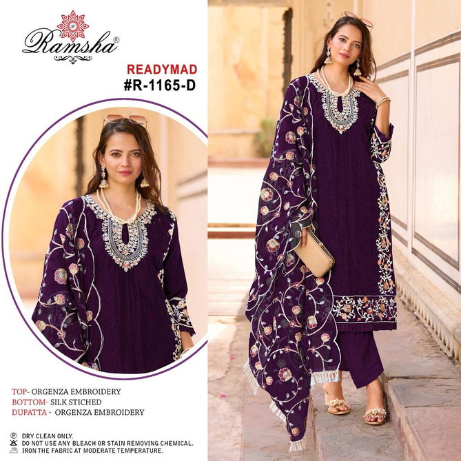 R 1165 Nx Ramsha Pakistani Readymade Suits Wholesale Market In Surat
